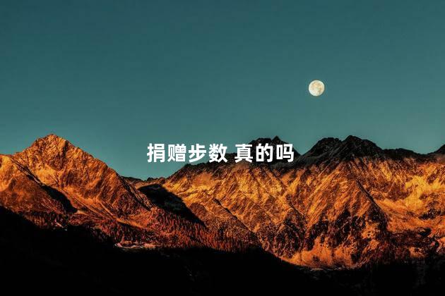 捐赠步数 真的吗